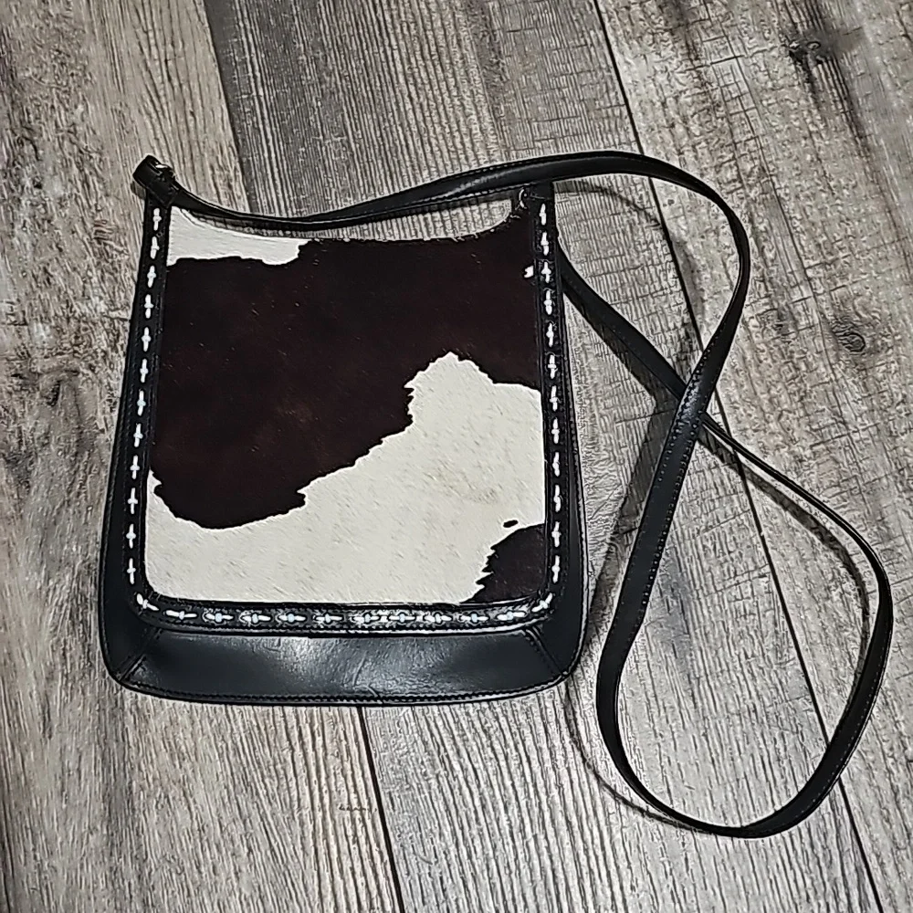 Fossil Leather Animal Print Crossbody Bag